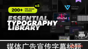 【AE脚本/PR预设】200种社交媒体视频广告宣传设计字幕条标题动画 Essential Titles and Lower Thirds V5.3-A-P00166