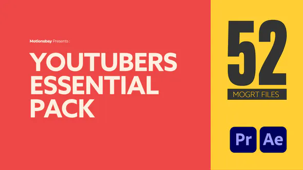 Youtubers Essential Pack | MOGRT | Premiere proYoutubers 基本包| 莫格特 | 首映专业版-PR模板