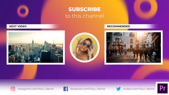YouTube 片尾画面集 2 | 基本图形YouTube End Screen Set 2 | Essential Graphics-PR模板