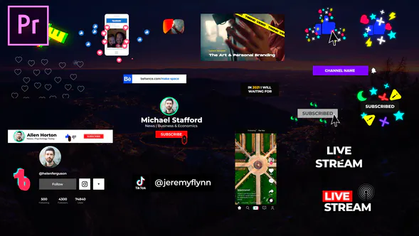 社交媒体元素 v2 – 适用于 Premiere Pro | 基本图形Social Media Elements v2 – for Premiere Pro | Essential Graphics-PR模板