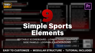 足球运动简单运动元素套件Simple Sports Elements Kit | MOGRT for Premiere Pro-PR模板