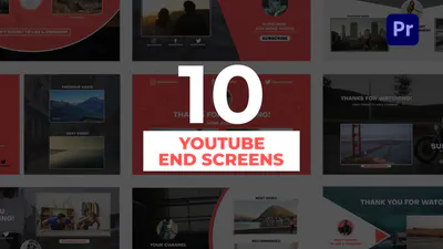 Premiere Pro 的 YouTube 片尾画面按钮Youtube End Screens for Premiere Pro-PR模板
