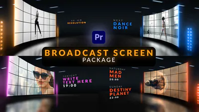 抽象的动画片艺术背景Broadcast Screen Package for Premiere Pro-PR模板