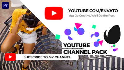 商业按钮渠道丰富多彩Youtube Channel Pack | For Premiere Pro-PR模板