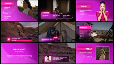 Glow 广播包 – 基本图形Glow Broadcast Package – Essential Graphics-PR模板