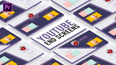 切片 Youtube 片尾画面Slice Youtube End Screens-PR模板