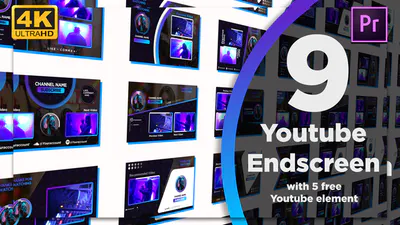 Youtube 结束画面 9+5Youtube End Screens 9+5-PR模板