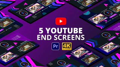 YouTube 片尾第 4 卷YouTube End Screens Vol.4 | Premiere Pro MOGRT-PR模板