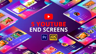 YouTube 片尾第 2 卷YouTube End Screens Vol.2 | Premiere Pro MOGRT-PR模板