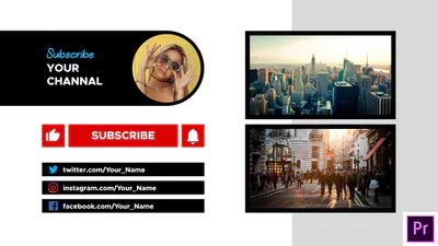 YouTube 结束画面YouTube End Screen | Essential Graphics-PR模板