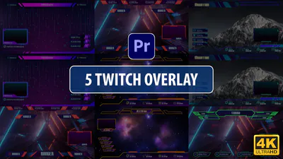界面营销莫格特Twitch Overlay Stream Vol.2 | Premiere Pro MOGRT-PR模板