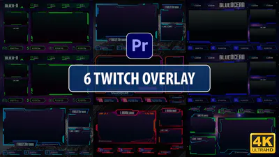 叠加流框架Hud信息图Twitch Overlay Stream | Premiere Pro MOGRT-PR模板