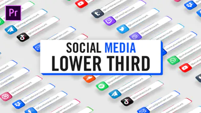 3D 社交媒体3D Social Media Lower Thirds-PR模板