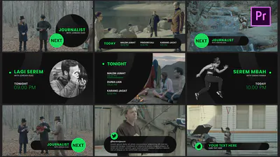 暗广播包基本图形Dark Broadcast Package Essential Graphics-PR模板