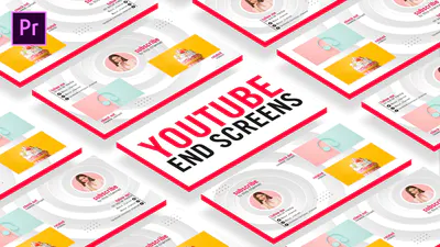 YouTube 片尾画面YouTube End Screens-PR模板