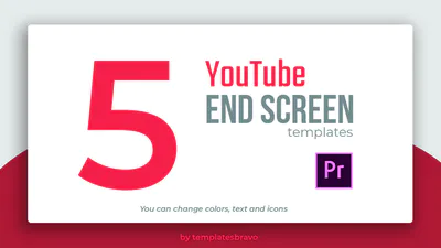 YouTube 片尾画面YouTube End Screens-PR模板