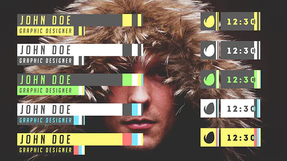 城市的现代的文本标题排版Colorful Lower Thirds-AE模板