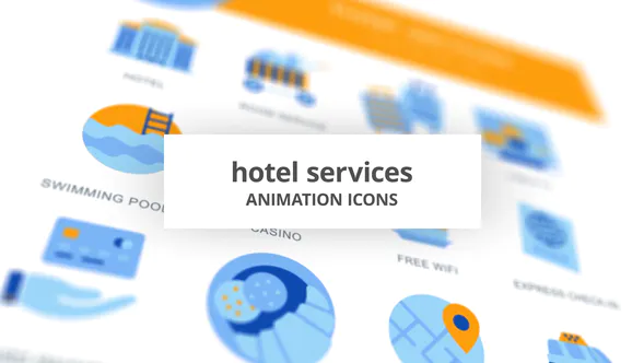 酒店服务-动画图标Hotel Services – Animation Icons-AE模板