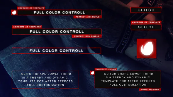 赛博朋克数字标识Glitch Shape Lower Third-AE模板