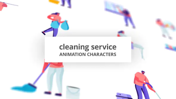 清洁服务 – 字符集Cleaning service – Character Set-AE模板