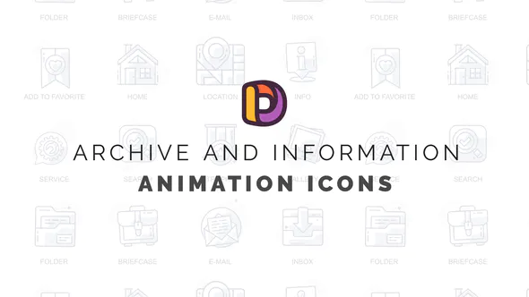 档案和信息 – 动画图标Archive and information – Animation Icons-AE模板