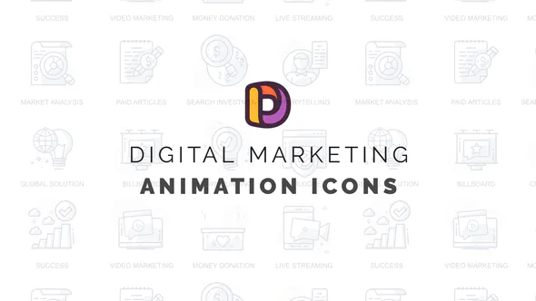 数字营销-动画图标Digital marketing – Animation Icons-AE模板