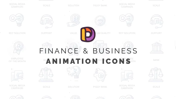 金融与商业 – 动画图标Finance & Business – Animation Icons-AE模板
