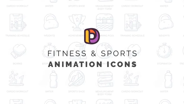 Fitness & Sports – Animation Icons健身与运动 – 动画图标-AE模板