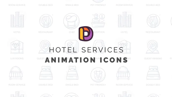 酒店服务-动画图标Hotel services – Animation Icons-AE模板