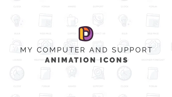我的电脑和支持 – 动画图标My computer and support – Animation Icons-AE模板