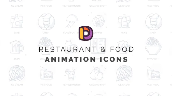 餐厅和食品 – 动画图标Restaurant & Food – Animation Icons-AE模板