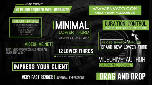 标识极简主义现代Minimal Lower Thirds-AE模板