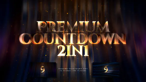 高级倒计时奖项庆典粒子奢华新年Premium Countdown 2in1-AE模板