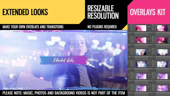 明亮的杰出的爆裂庆典耀眼的扩展外观Extended Looks-AE模板