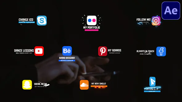 社交媒体Social Media Lower Thirds | After Effects-AE模板