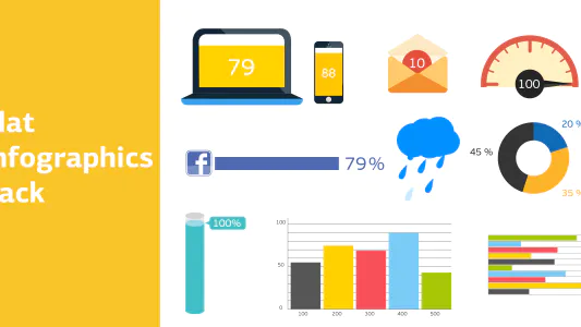 平面信息图表包Flat Infographics Pack-AE模板