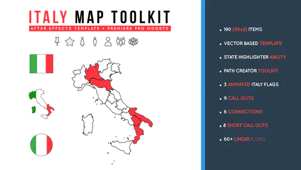 意大利地图工具包Italy Map Toolkit-AE模板