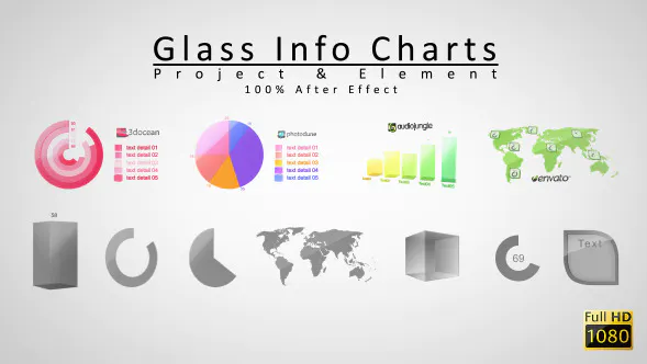 玻璃信息图表Glass Info Charts-AE模板