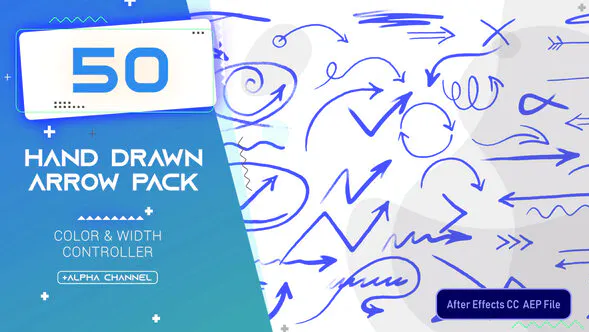 手绘箭头包Hand Drawn Arrows Pack-AE模板