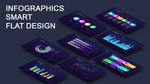 信息图表智能平面设计Infographics smart flat design-AE模板