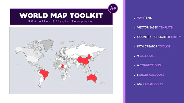 世界地图工具包World Map Toolkit-AE模板