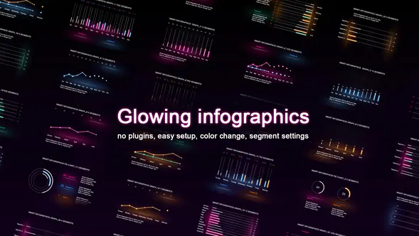 发光的信息图表Glowing infographics-AE模板