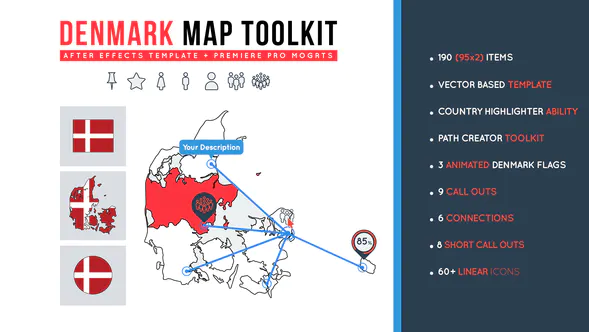 丹麦地图工具包Denmark Map Toolkit-AE模板