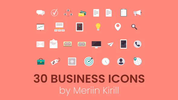 30 个动画商业图标30 Animated Business icons-AE模板