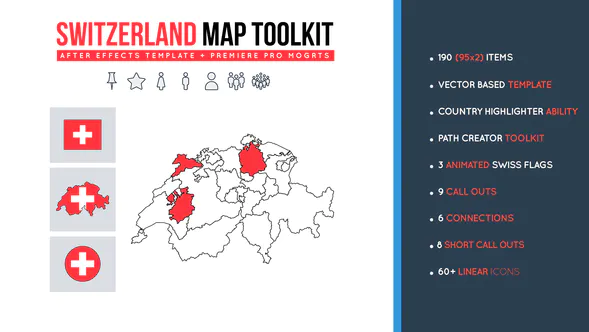 瑞士地图工具包Switzerland Map Toolkit-AE模板