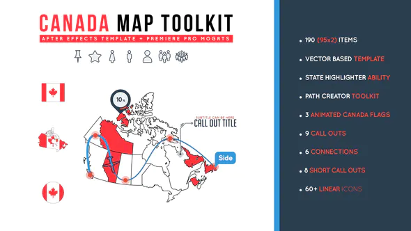 加拿大地图工具包Canada Map Toolkit-AE模板