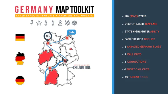 德国地图工具包Germany Map Toolkit-AE模板