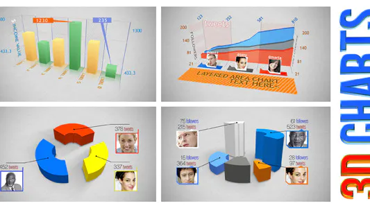 3D 图表3D Charts-AE模板