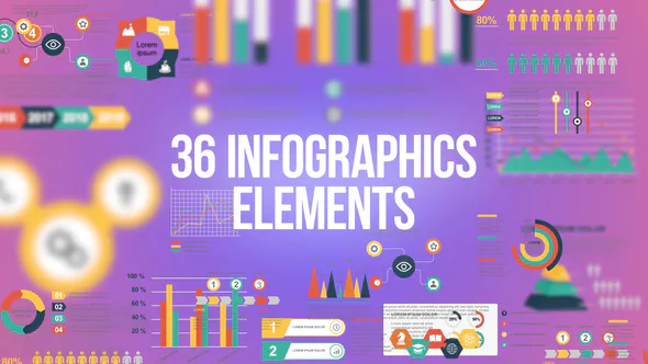 信息图表 – 36 个元素Infographics – 36 Elements-AE模板