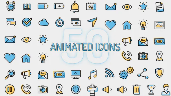 平面动画图标Flat Animated Icons-AE模板